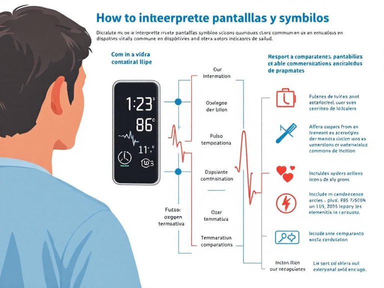 Interpretación de pantallas y símbolos en dispositivos de salud